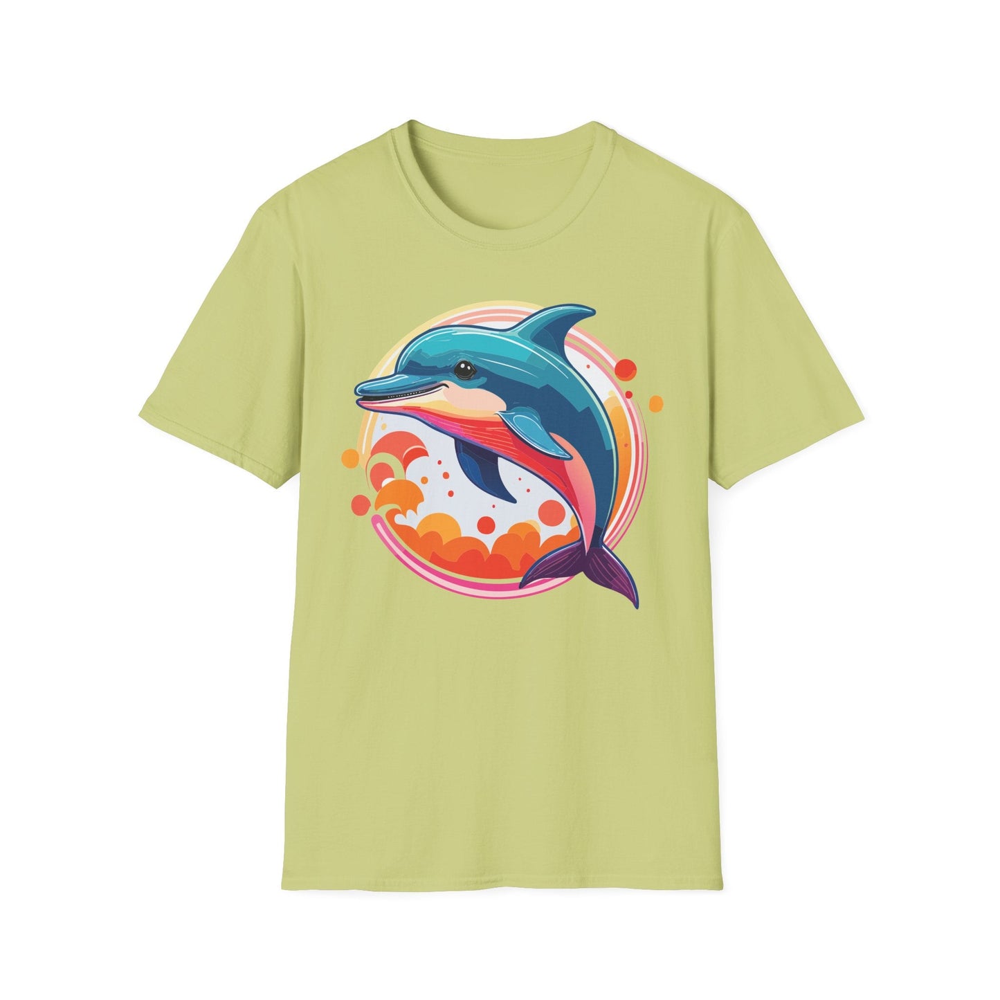 Dolphin Shirt Unisex Softstyle Tee Short Sleeve 100 Percent Ring Spun Cotton Gildan 64000