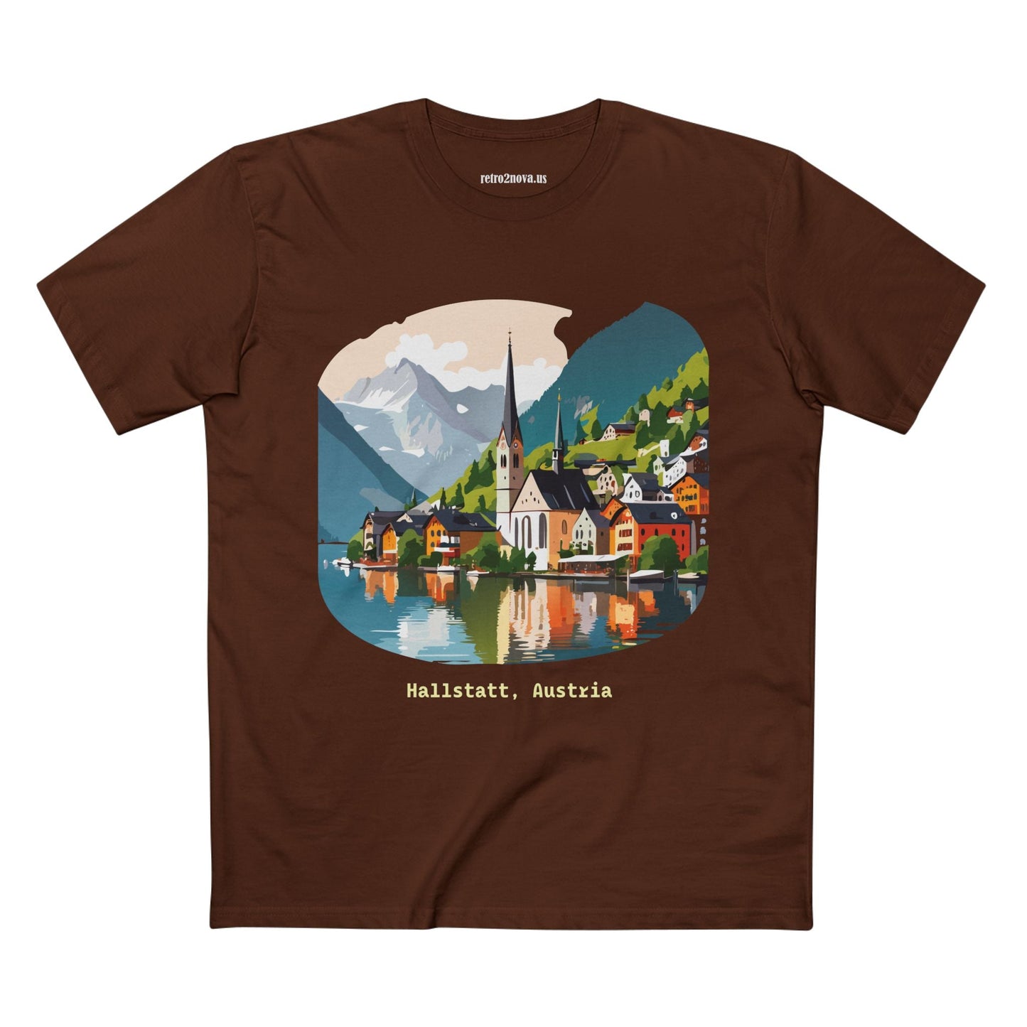 Austria Travel Shirt Unisex Premium Cotton Tee Featuring Original Art Design Retro2Nova