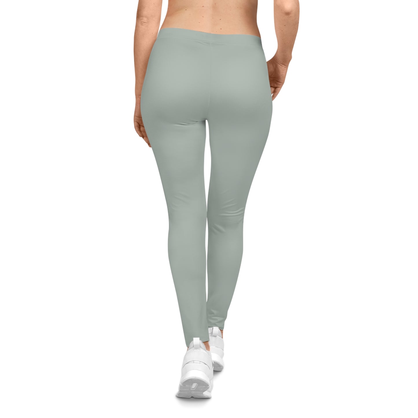 Light Ash Jade Color Women's Poly-Span Casual Leggings XS-2XL