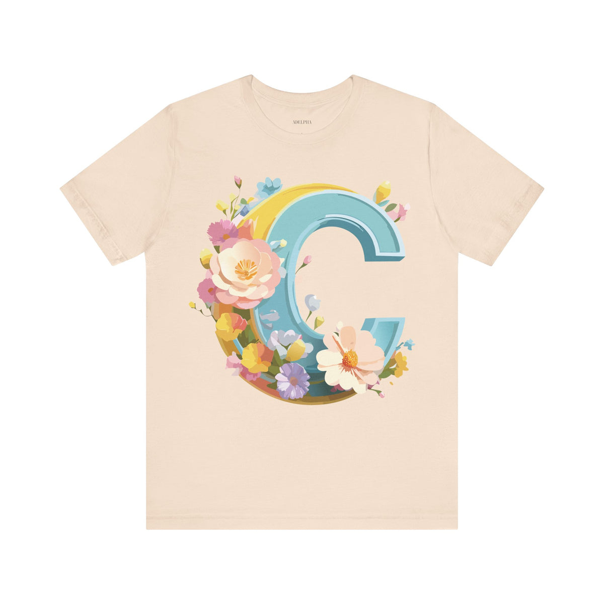 Letter C Graphic Unisex Cotton Bella+Canvas Tee with Art Letter Design