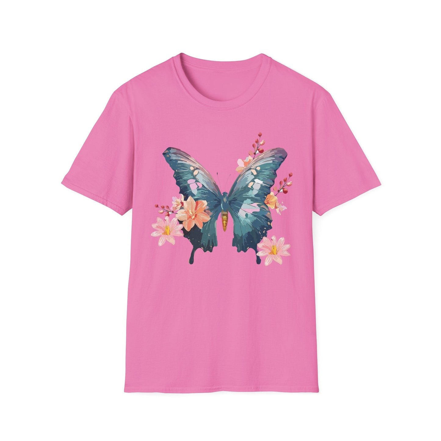 Butterfly T Shirt Unisex Gildan Softstyle 64000 100 Percent Ring Spun Cotton Monarch Tee