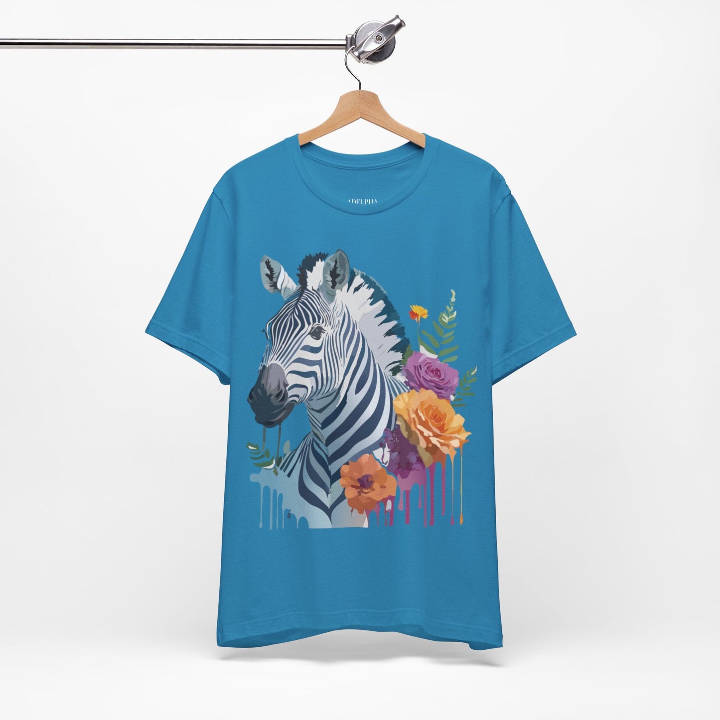 Zebra Graphic Unisex 100 Cotton Vintage Animal Art T-Shirt 4