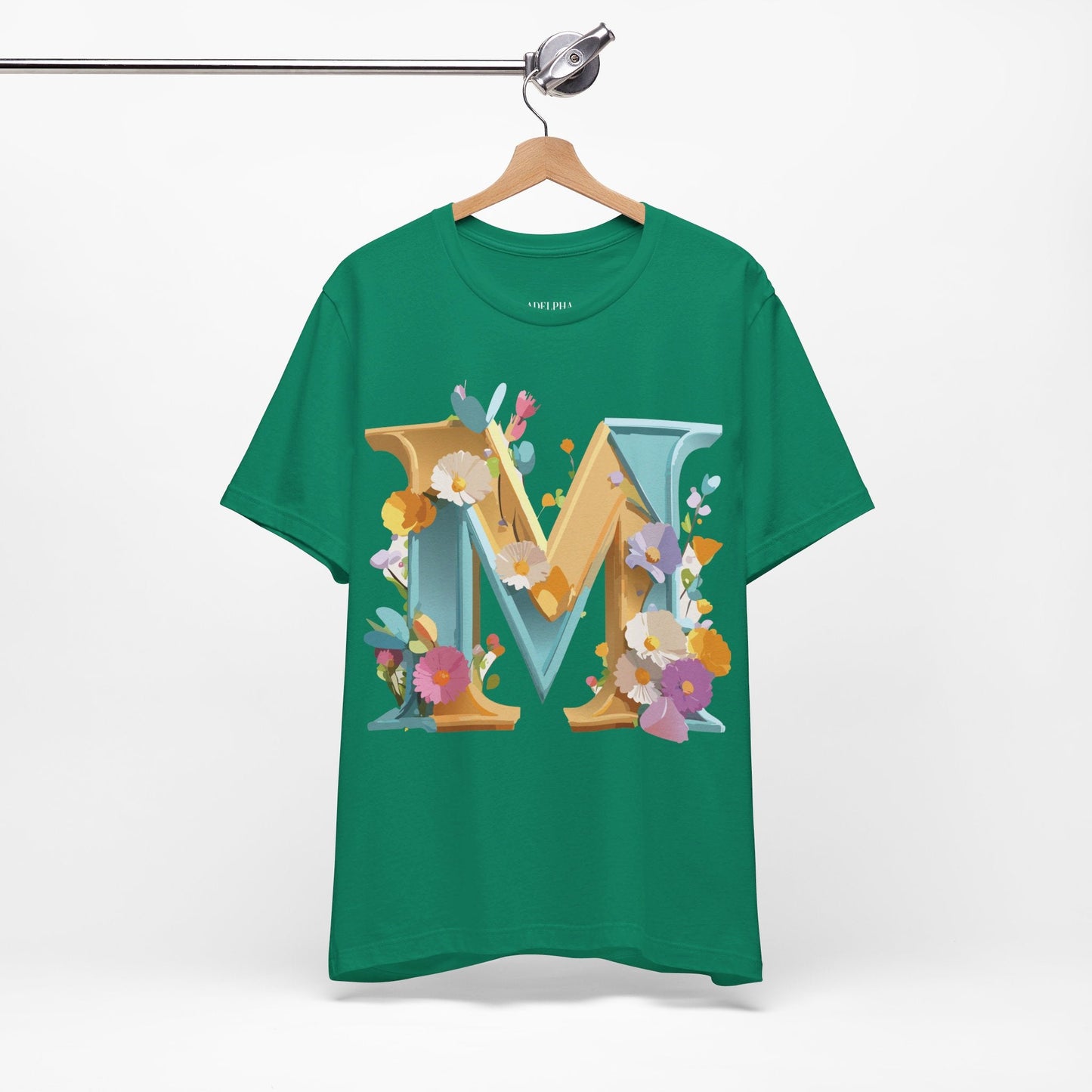 Letter M Shirt Unisex Graphic Tee From Adelpha Vintage Inspired Art Short Sleeve Jersey
