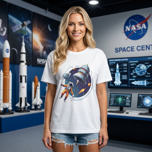 Cosmos Astronaut Graphic Tee Staple Unisex 100 Cotton Tee Shirt - CS-28