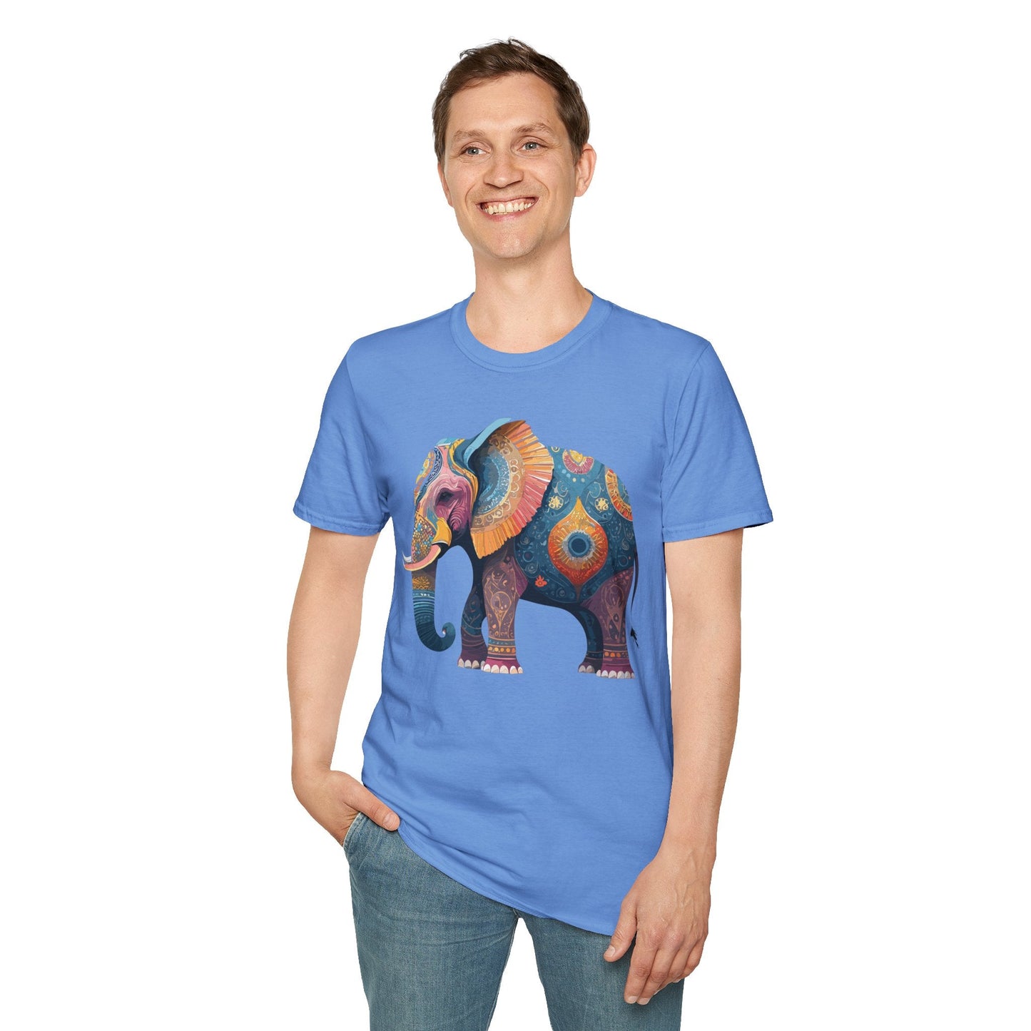 Elephant T Shirt Unisex Gildan Softstyle 64000 Tee With Animal Elephant Graphic Artwork