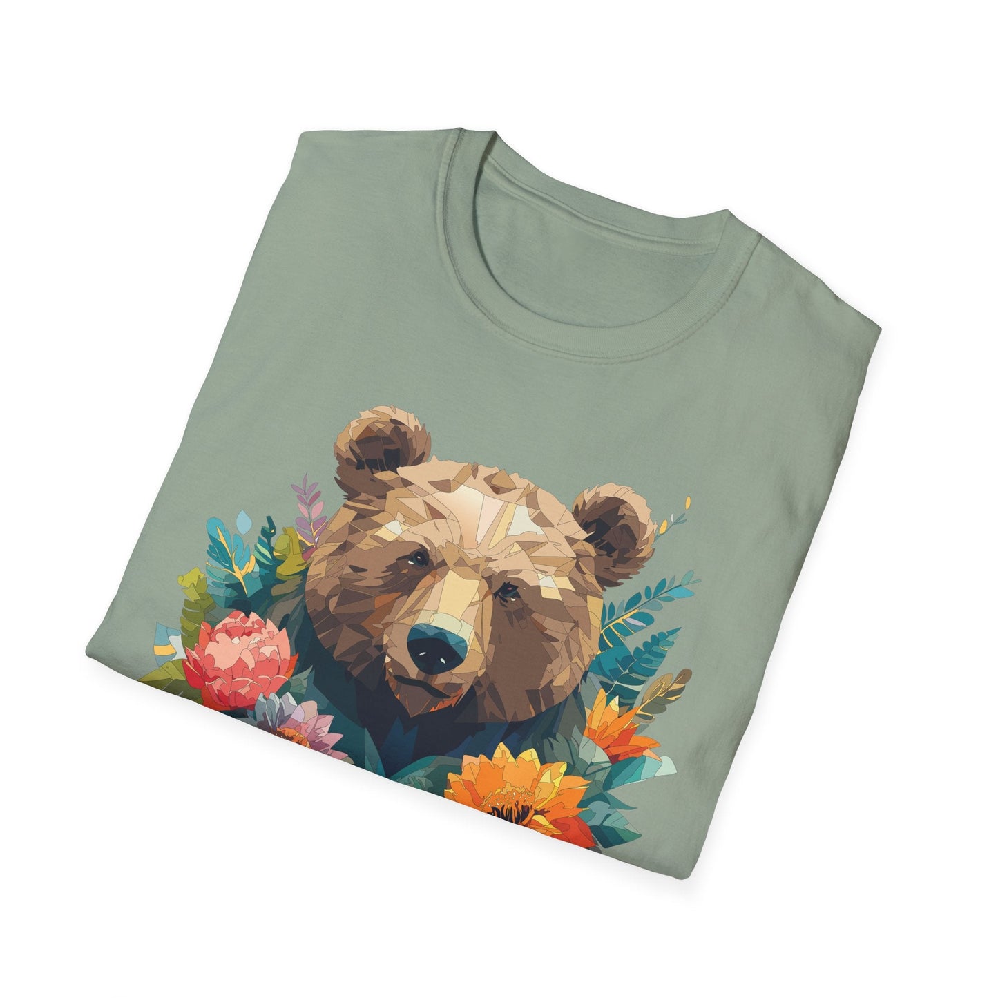 Bear T Shirt Unisex Softstyle Tee 100 Percent Ring Spun Cotton Gildan 64000 Comfortable