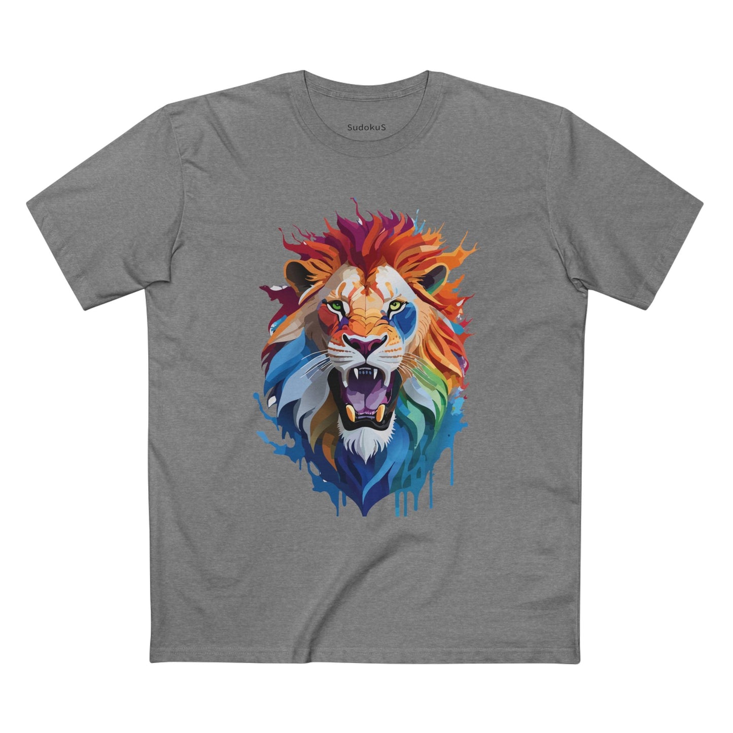 Lion Graphic Unisex 100 Cotton Staple Tee with Animal Design Artwork 30