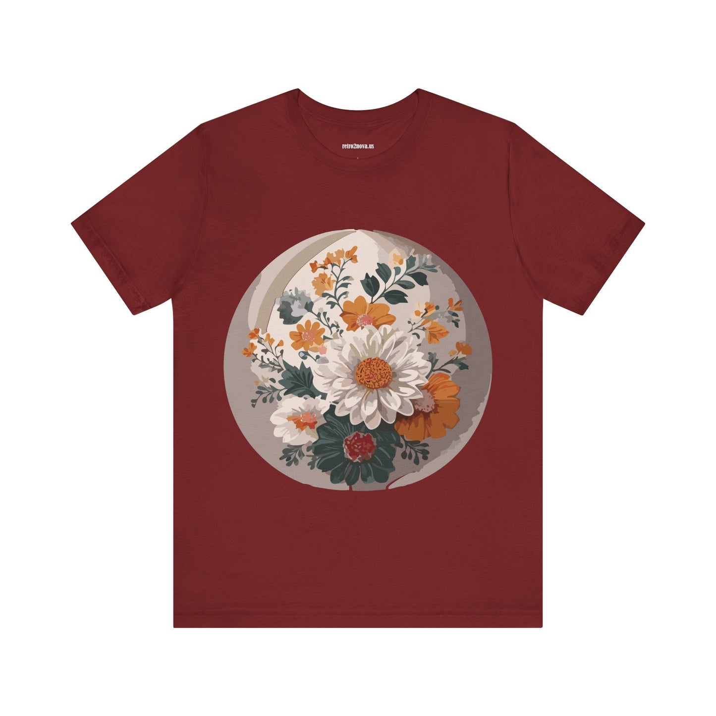Retro2Nova Floral Shirt Unisex Jersey Short Sleeve Tee From Flowers Collection Free Shipping