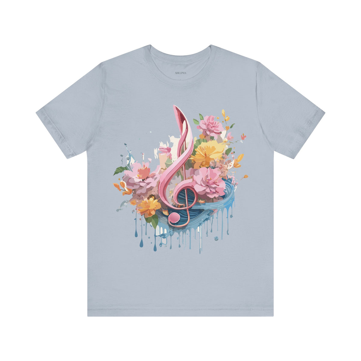 Music Graphic Unisex Cotton Bella+Canvas Tee with Art Design n163
