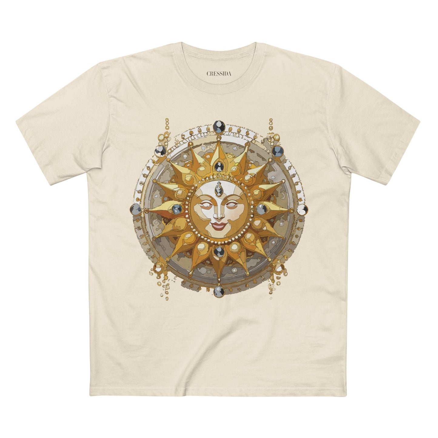 Gold Sun Graphic Unisex 100 Cotton T-Shirt with Golden Art Design 9
