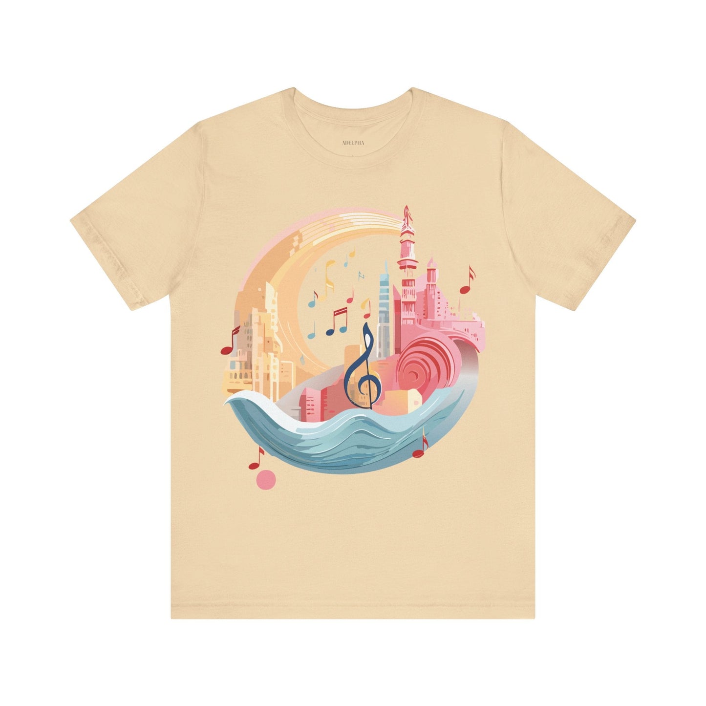 Music Graphic T Shirt Unisex Jersey Short Sleeve Art Design by Adelpha Vintage Inspired Tee