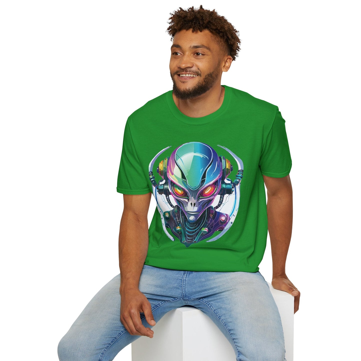 Alien Cosmos T Shirt Unisex Softstyle 64000 Tee With Alien Space Design 100 Percent Ringspun Cotton