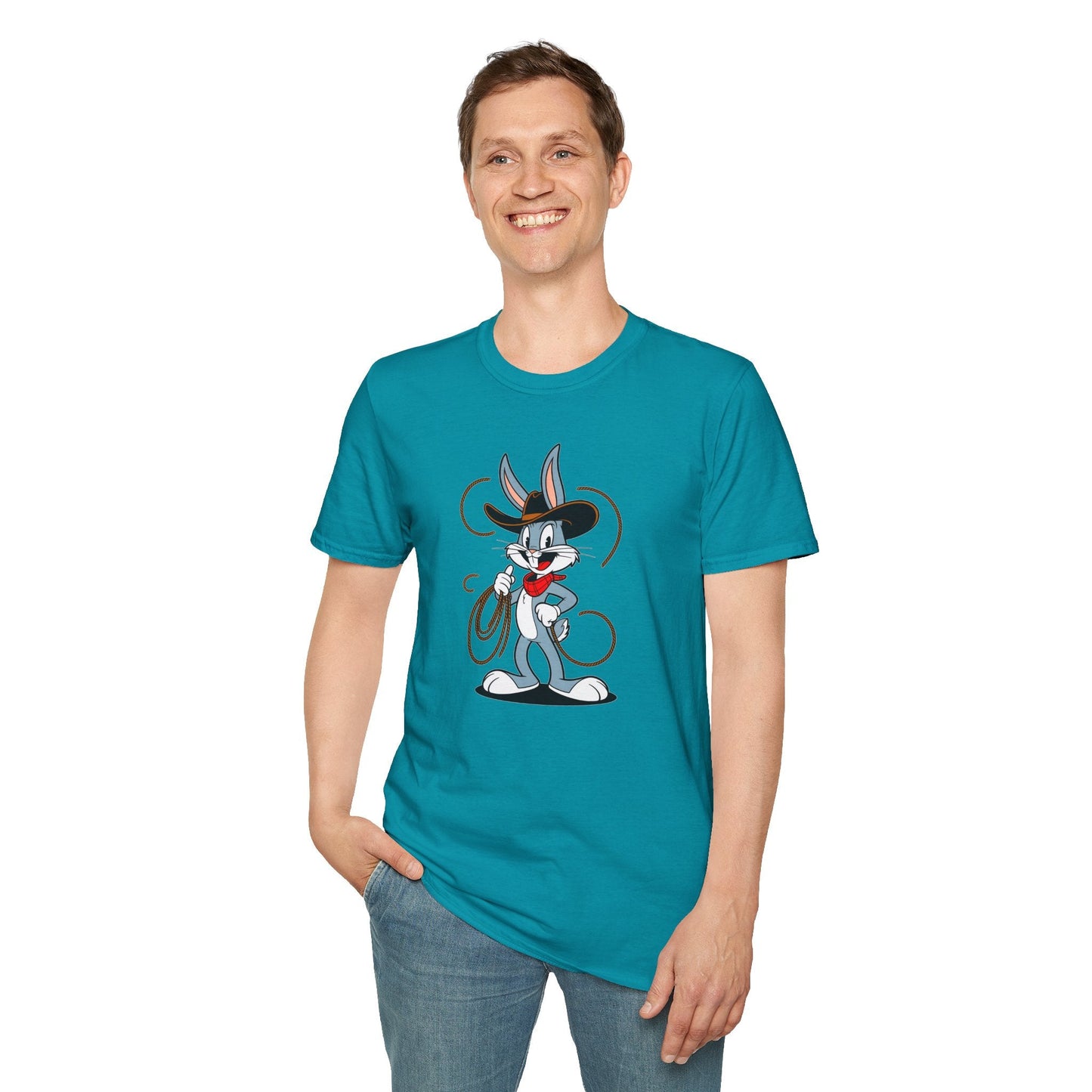Bugs Bunny T Shirt Unisex Gildan Softstyle 64000 Cartoon Animation Tee With Art Design Artwork