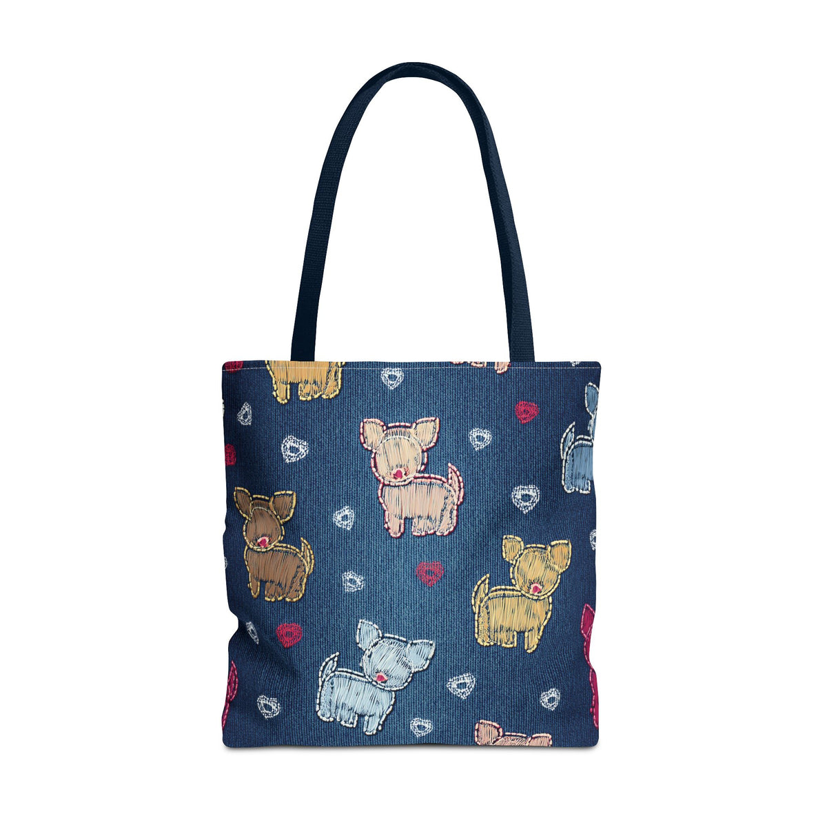 Love Day Graphic Design Denim Fabric Imitation Print Unisex Canvas Bag POLY 3 Sizes Tote Bag 201-11
