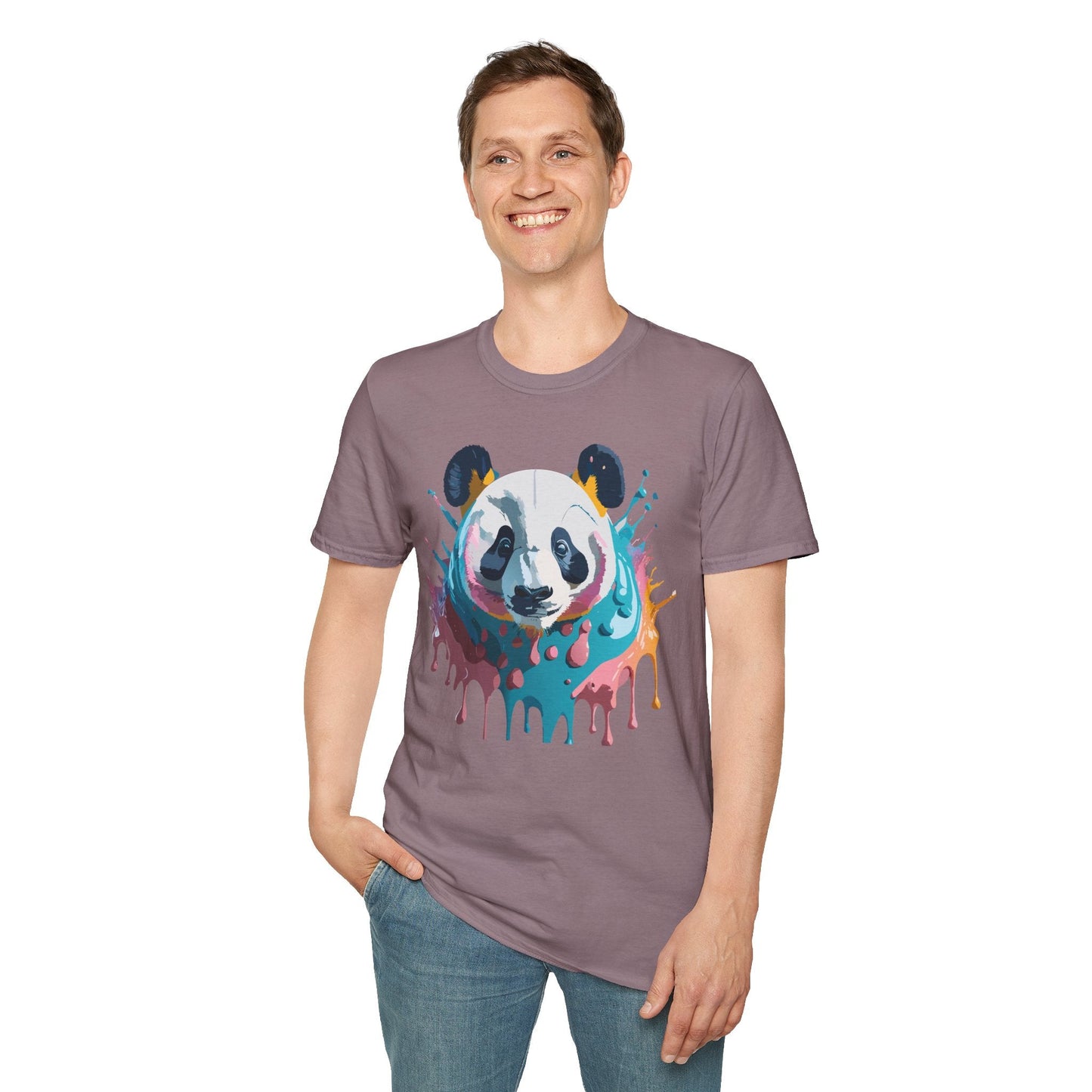 Panda Shirt Unisex T Shirt Gildan Softstyle 64000 Panda Graphic Animal Tee 100 Percent Cotton