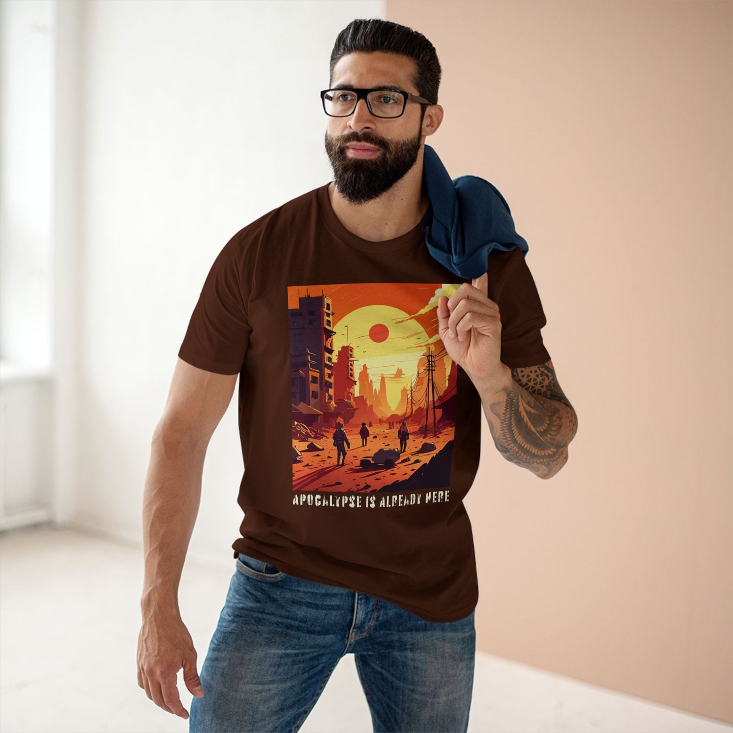 Cataclysm Doomsday Unisex Premium Cotton Tee With Original Art Design From Retro2Nova Collection