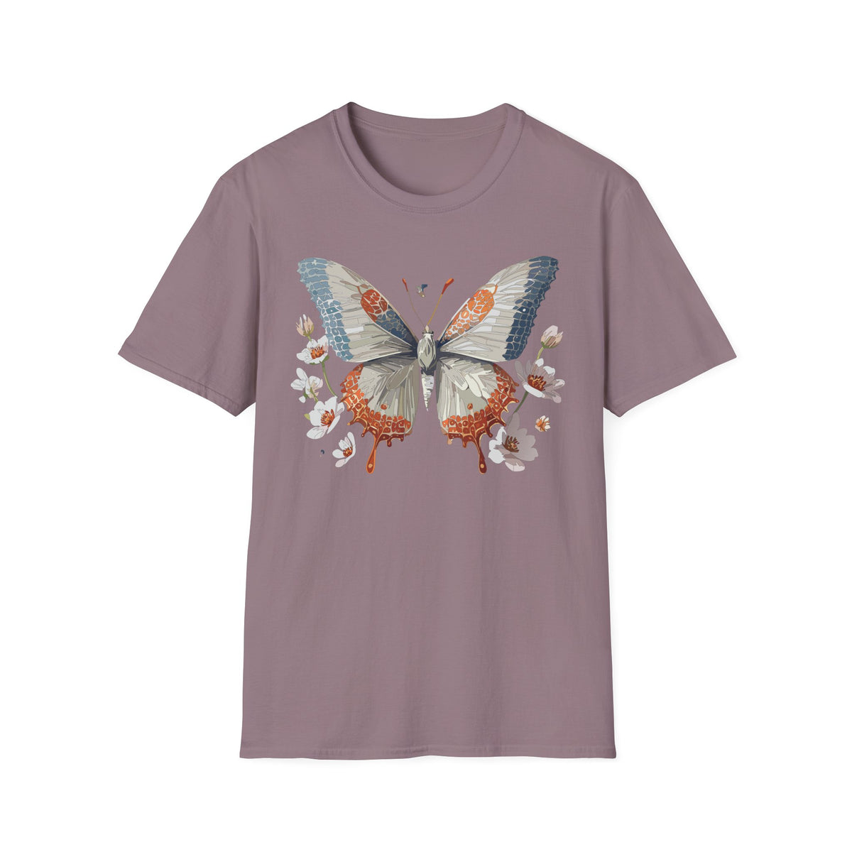 Vintage Botanical Butterfly T-Shirt | Floral Wings Illustration Graphic Tee Unisex 100 Cotton Gildan T-Shirt
