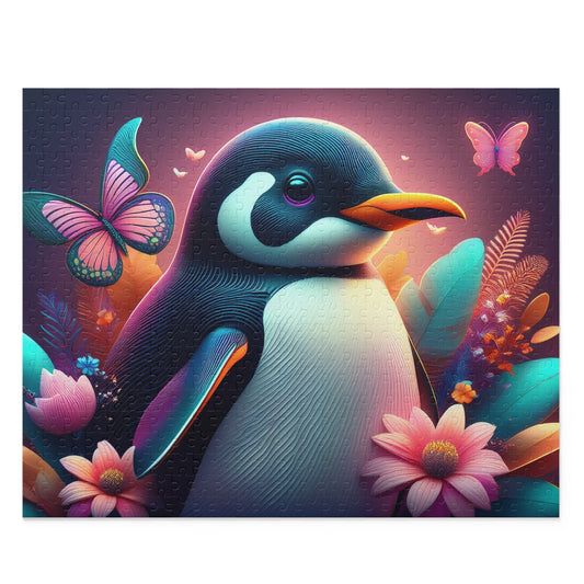 Puzzles-62 Kids Penguin Puzzle 500-Piece | Floral Penguin Puzzle 500-Piece, Animals Kids Puzzles Size: 16" x 20",  Ages 9+
