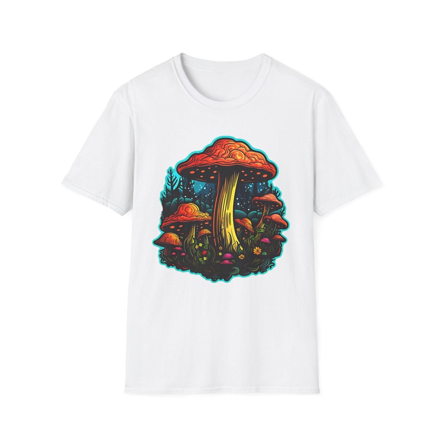 Mashroom Tee Shirt Unisex Softstyle 64000 With Funny Mashroom Fungus Graphic Design