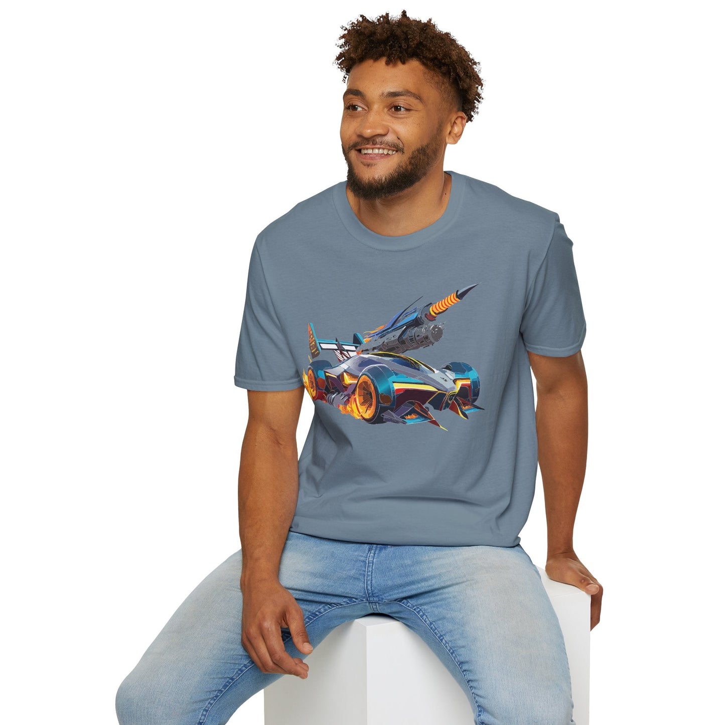 Unisex Car T Shirt Softstyle Cotton Tee With Car Design Hot Wheels Graphic Tee For Men And Women