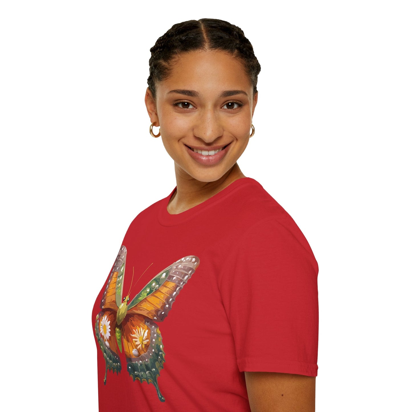 Butterfly T Shirt Unisex Monarch Shirt Gildan Softstyle 64000 100 Percent Ring Spun Cotton