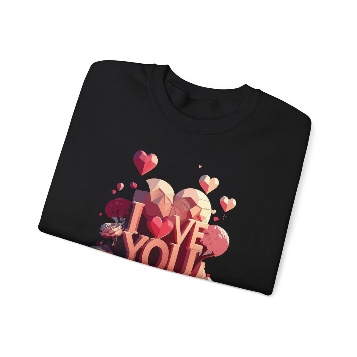 Unisex Big Heart Love Sweatshirt, Love Heart Sweatshirt, Floral Love Sweatshirt, 50/50 Cotton-Poly Valentine's Day Sweatshirt 10