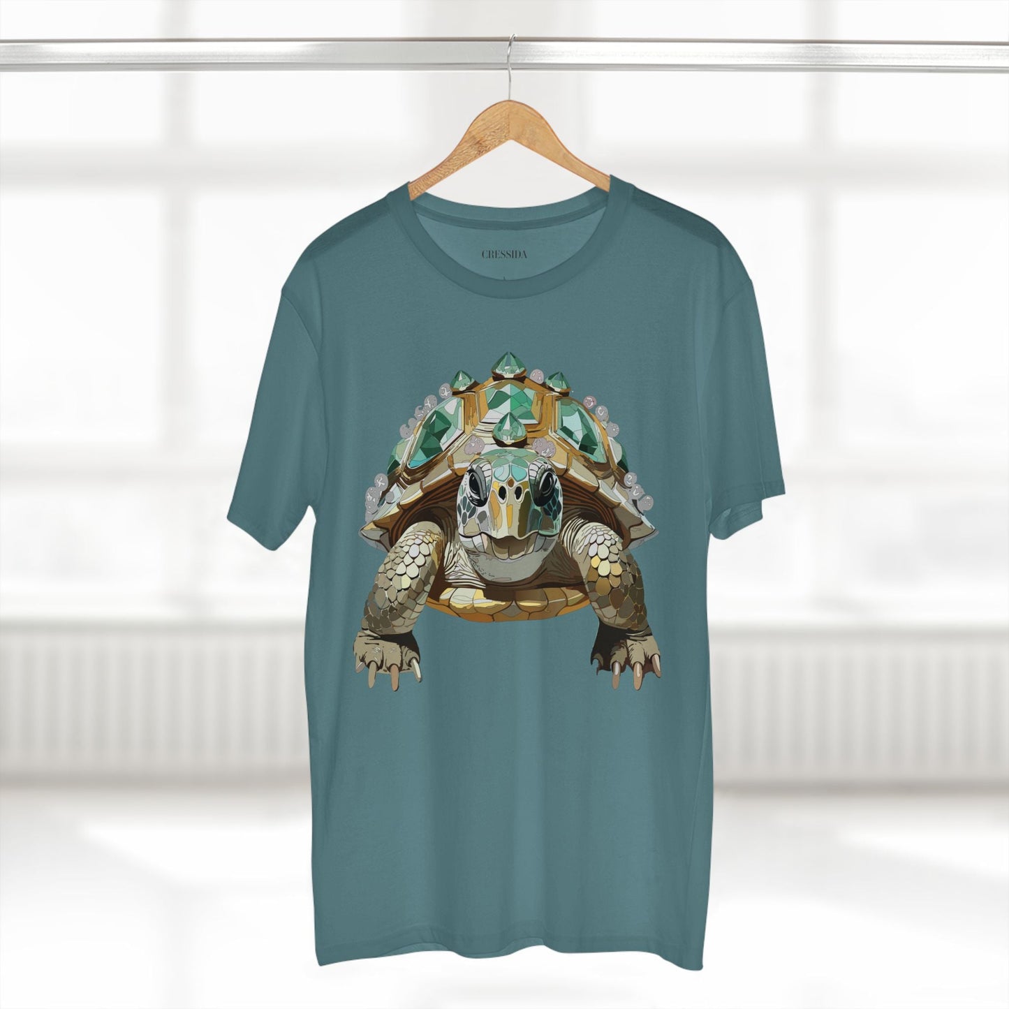 Turtle Graphic Unisex 100 Cotton Tee With Unique Animal Golden Medallion Art Design 29