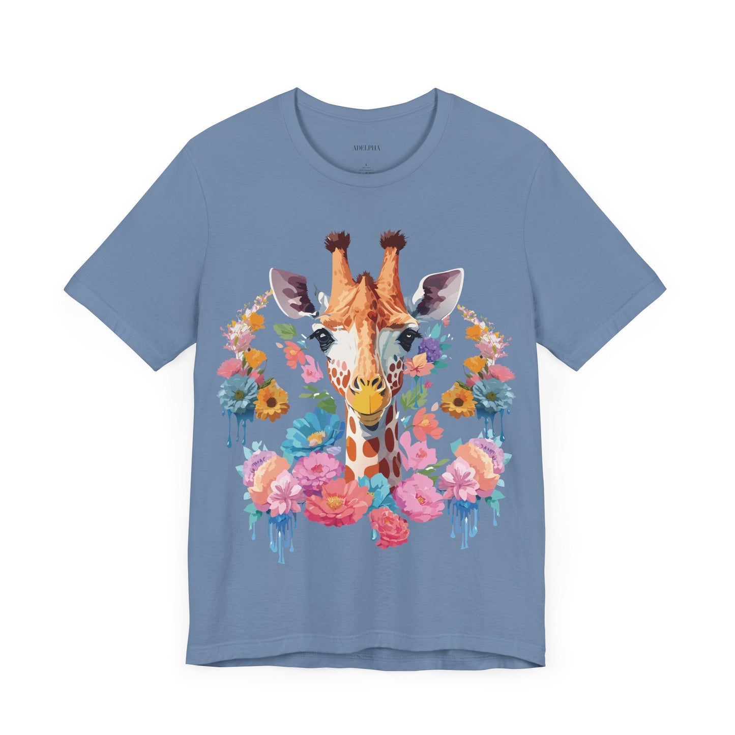 Giraffe Graphic Tee By Adelpha Unisex Short Sleeve Vintage Inspired Art Shirt Premium Quality