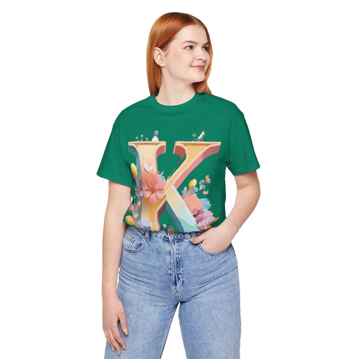 Unisex Letter K Graphic Tee By Adelpha Vintage Inspired Artwork Short Sleeve Shirt