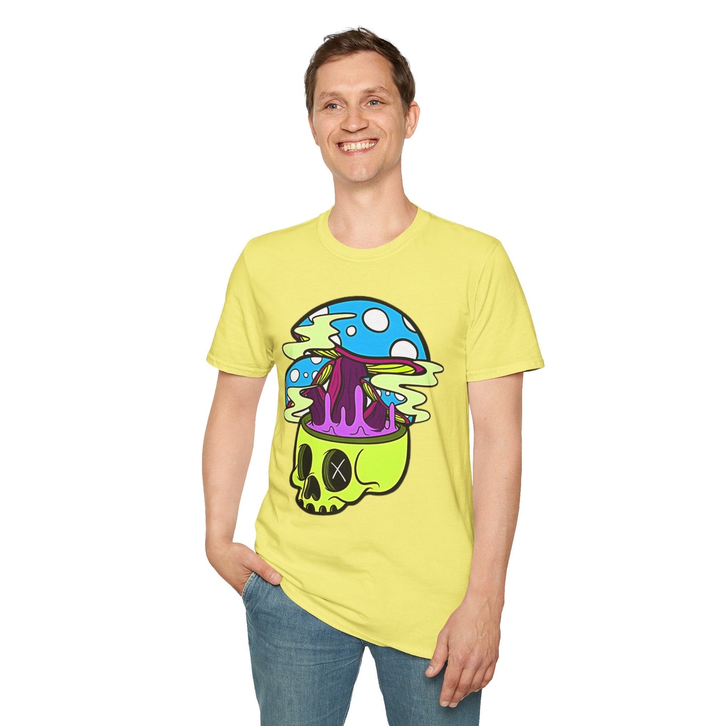 Skull Tee Shirt Unisex Skeleton Shirt With Art Design Gildan Softstyle Cotton Tee