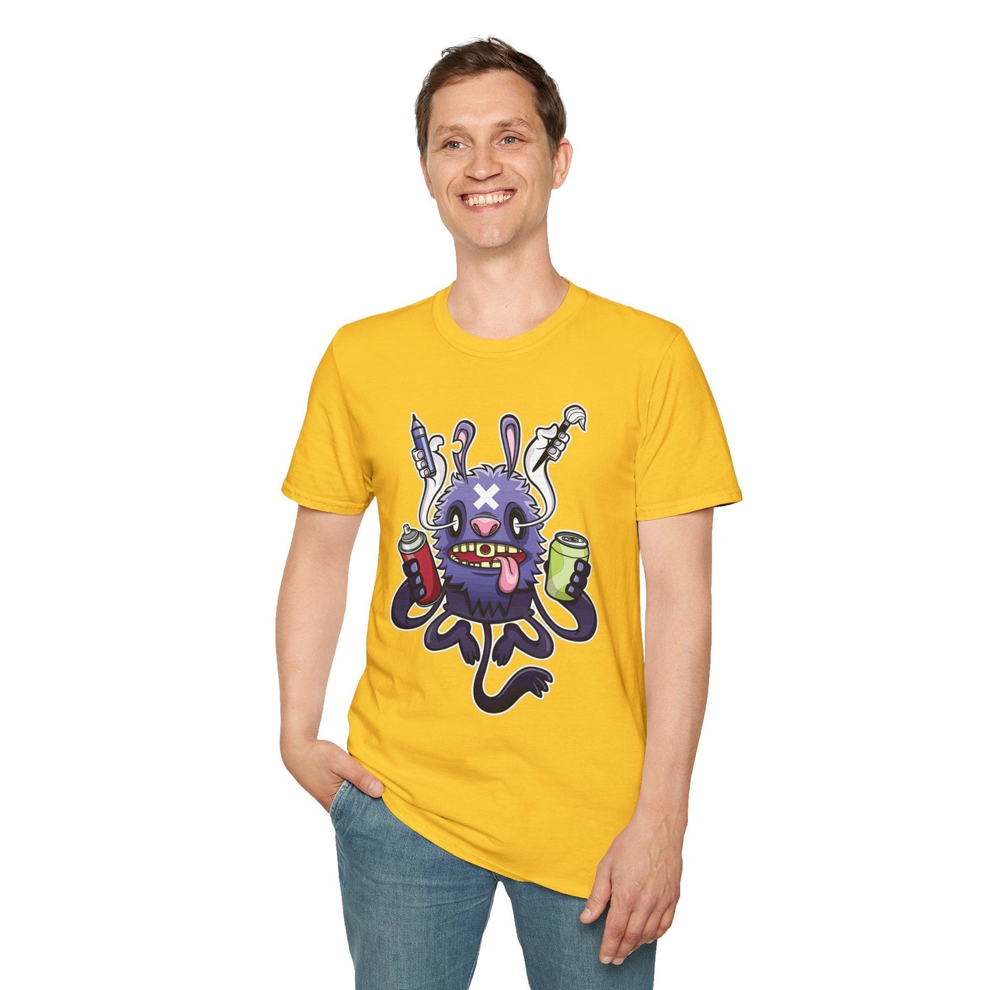 Cartoon T Shirt Animation T Shirt Funny Tee Shirt Unisex Softstyle Gildan 64000 Art Design