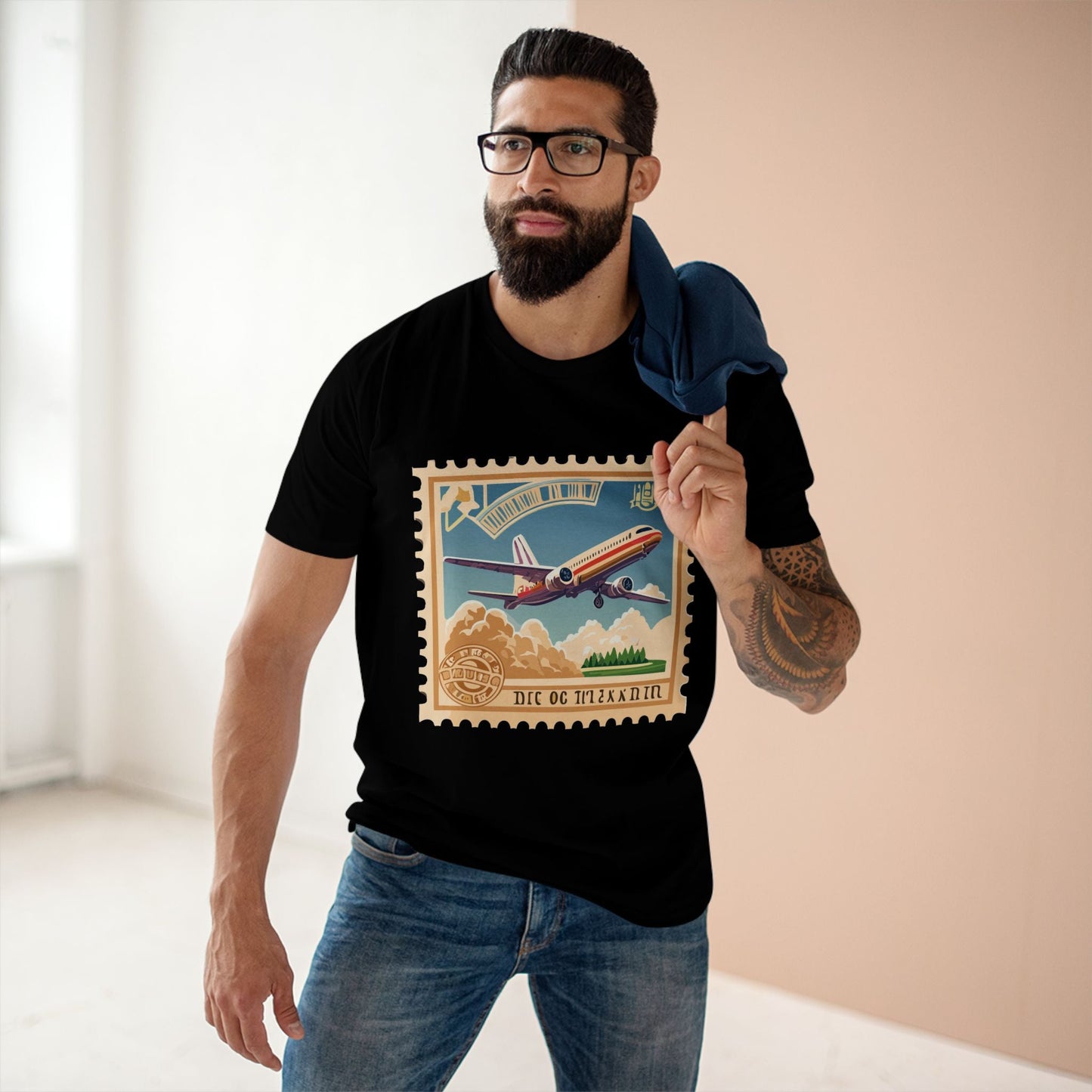 Postage Stamp Shirt Unisex Premium Cotton Tee With Original Art Design Retro2Nova