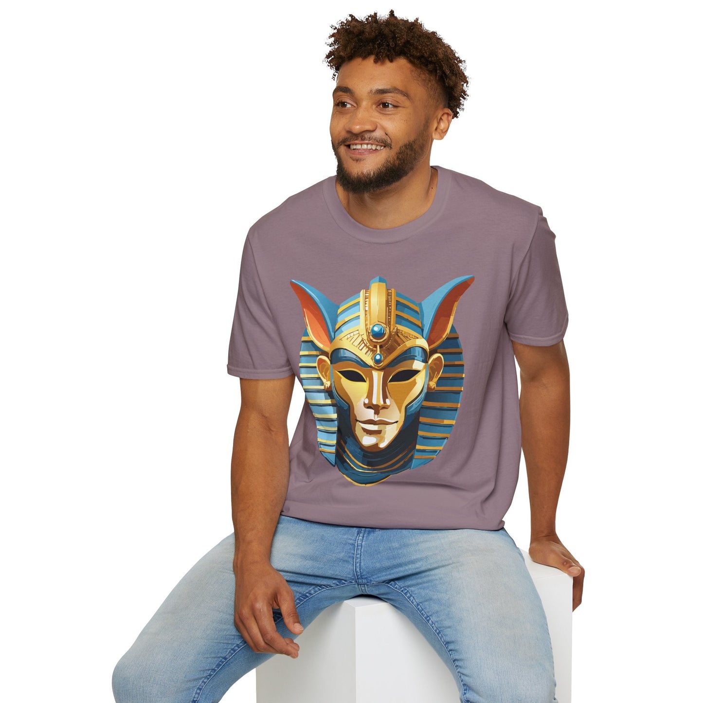 Mask Tee Shirt Unisex Softstyle Cotton Tee With Masquerade Art Design Gildan Softstyle