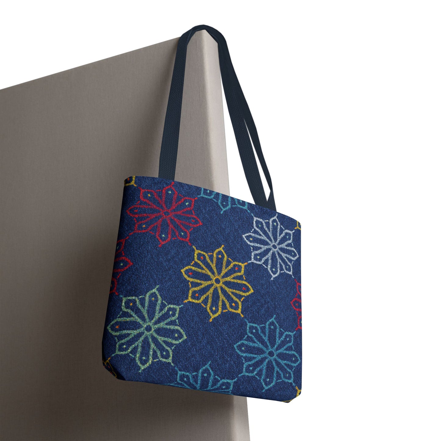 Diwali Graphic Denim Fabric Imitation Print Unisex Canvas Bag Poly Spun 3 Sizes Tote Bag 205-7