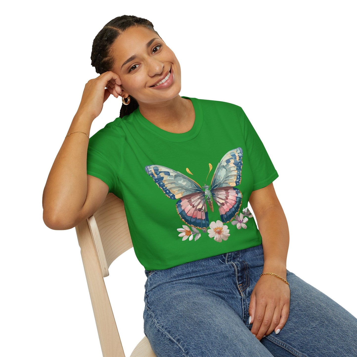 Butterfly Shirt Unisex Monarch Design Gildan Softstyle 64000 Ring Spun Cotton Tee
