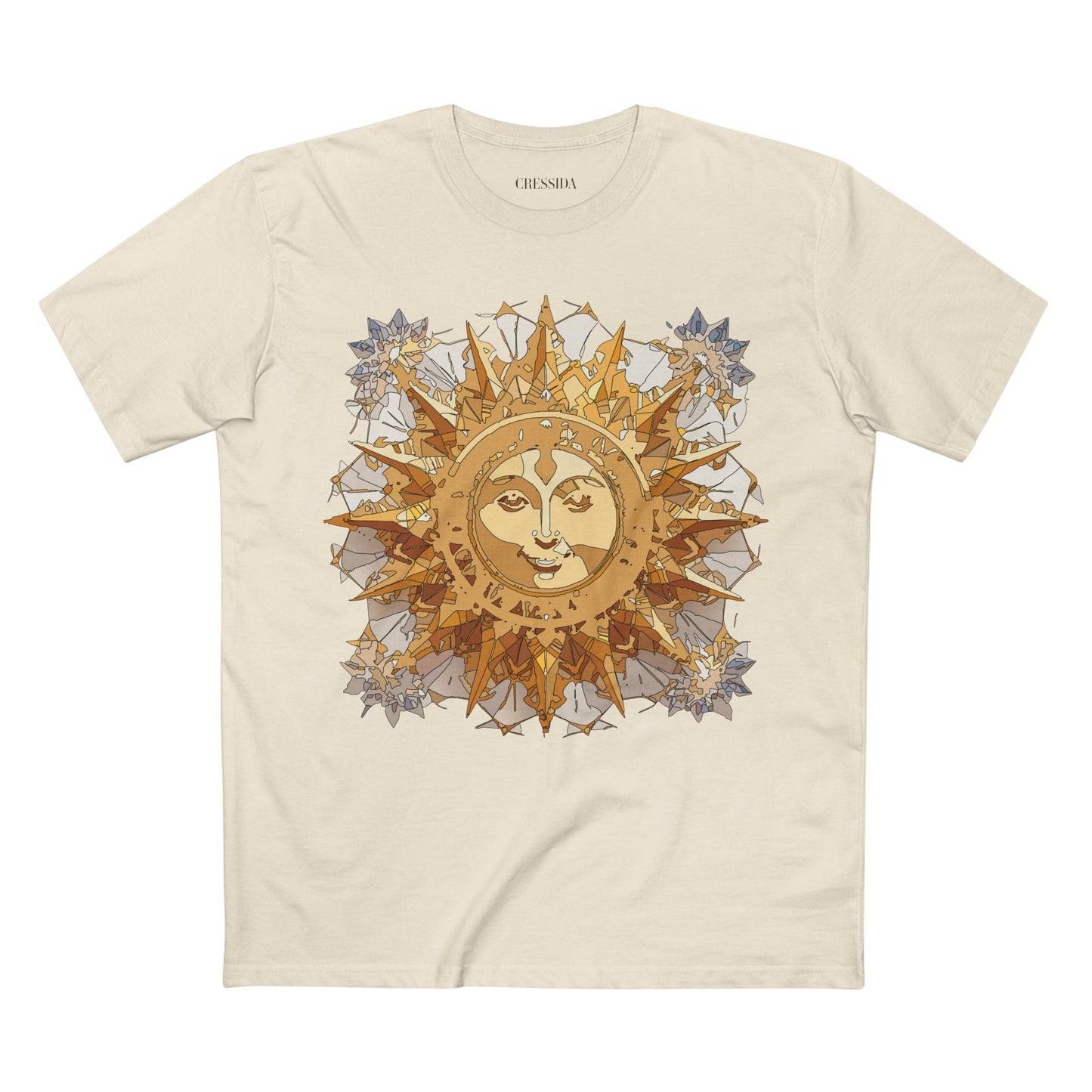Gold Sun Graphic Unisex 100 Cotton T-Shirt with Golden Art Design 17