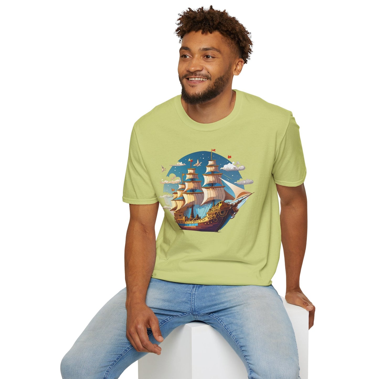 Ship T Shirts Frigate Vessel Tee Shirt Unisex Gildan Softstyle 64000 Cotton Tee Comfort Fit