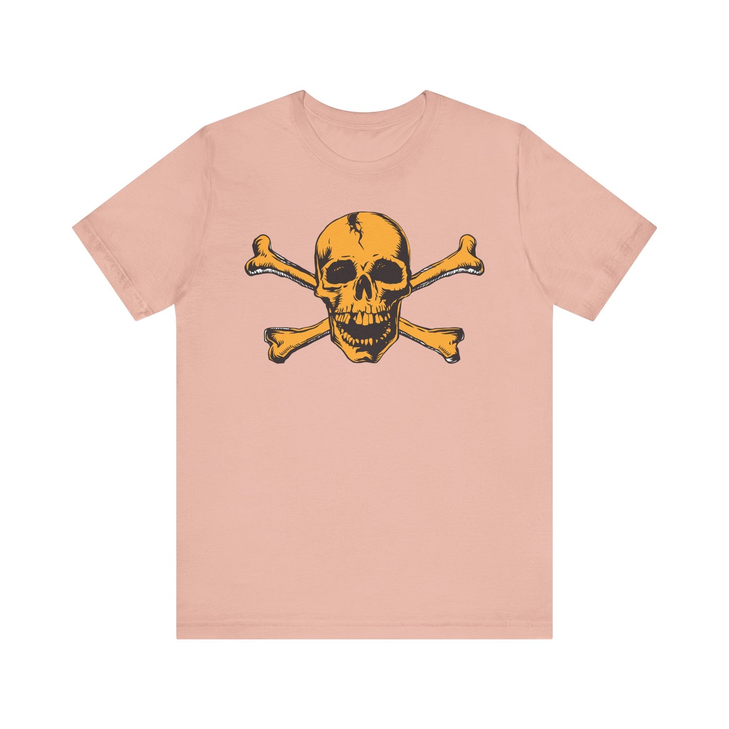 Orange Skull Graphic Design Tee, Skull Shirt, Vintage Tees, Art Design T-Shirt, Vintage Graphic Tee, Art Shirts with Skulls