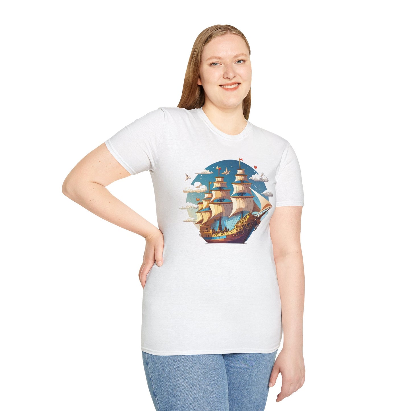 Ship T Shirts Frigate Vessel Tee Shirt Unisex Gildan Softstyle 64000 Cotton Tee Comfort Fit