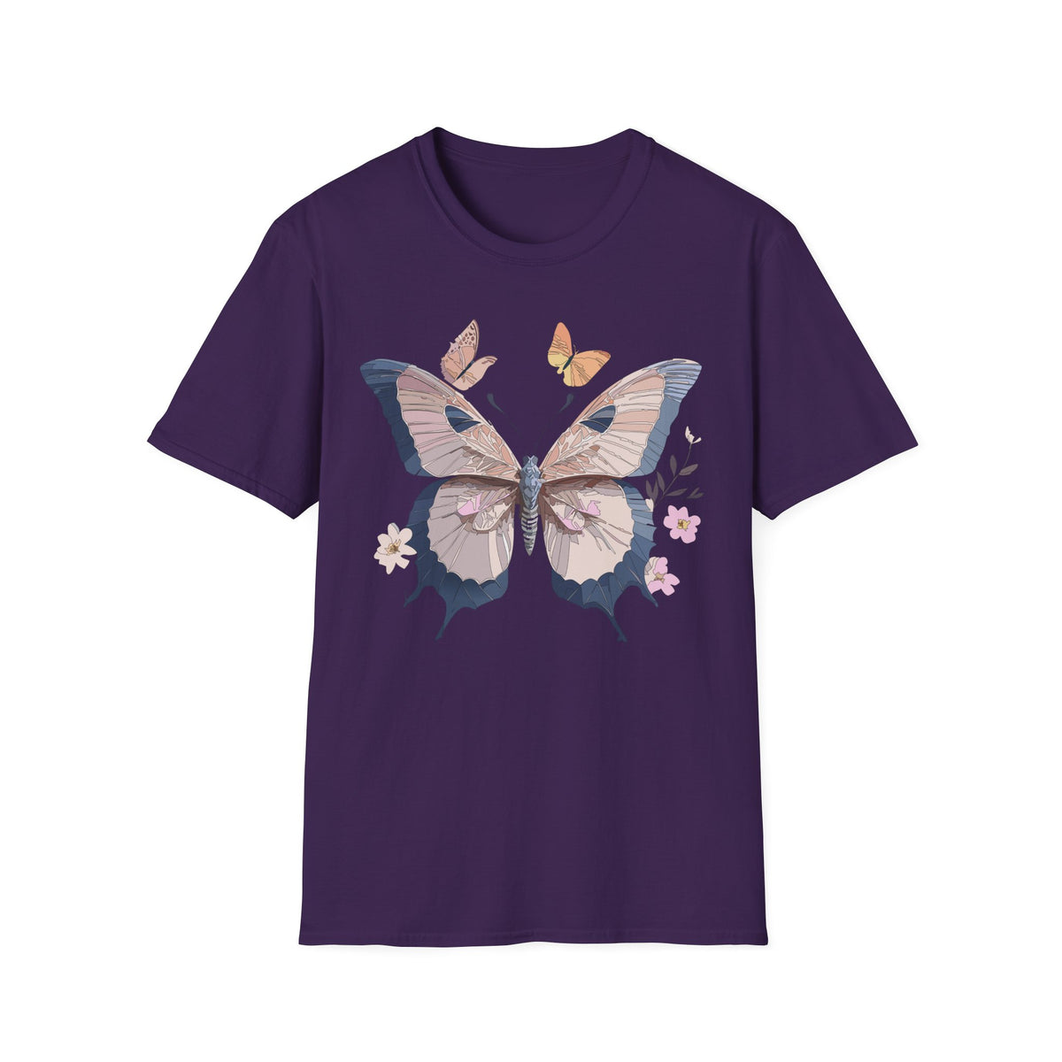 Pastel Butterfly Floral Wings Graphic Design Unisex 100 Cotton Gildan T-Shirt