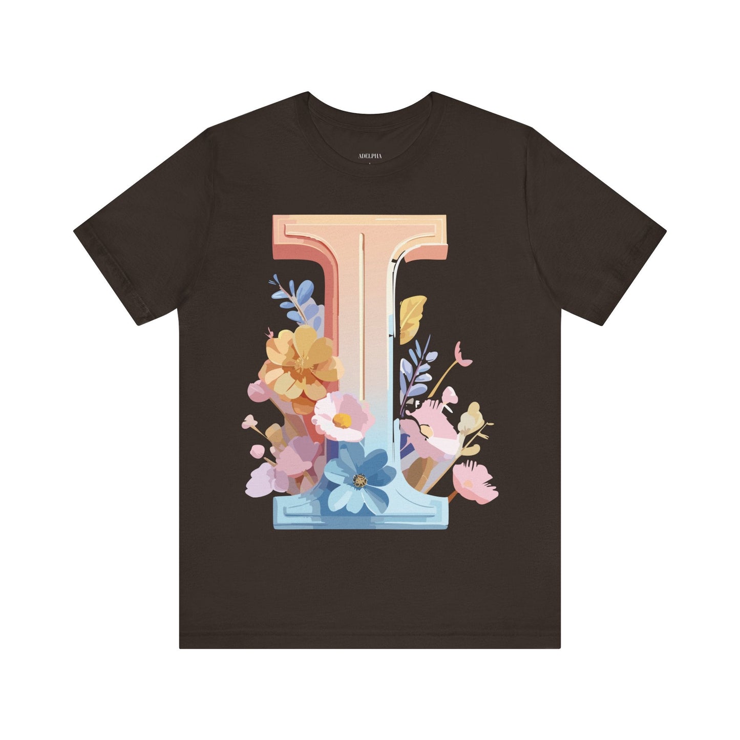 Letter I Shirt Graphic Tee Unisex Vintage Inspired Adelpha Art Design Short Sleeve Tee