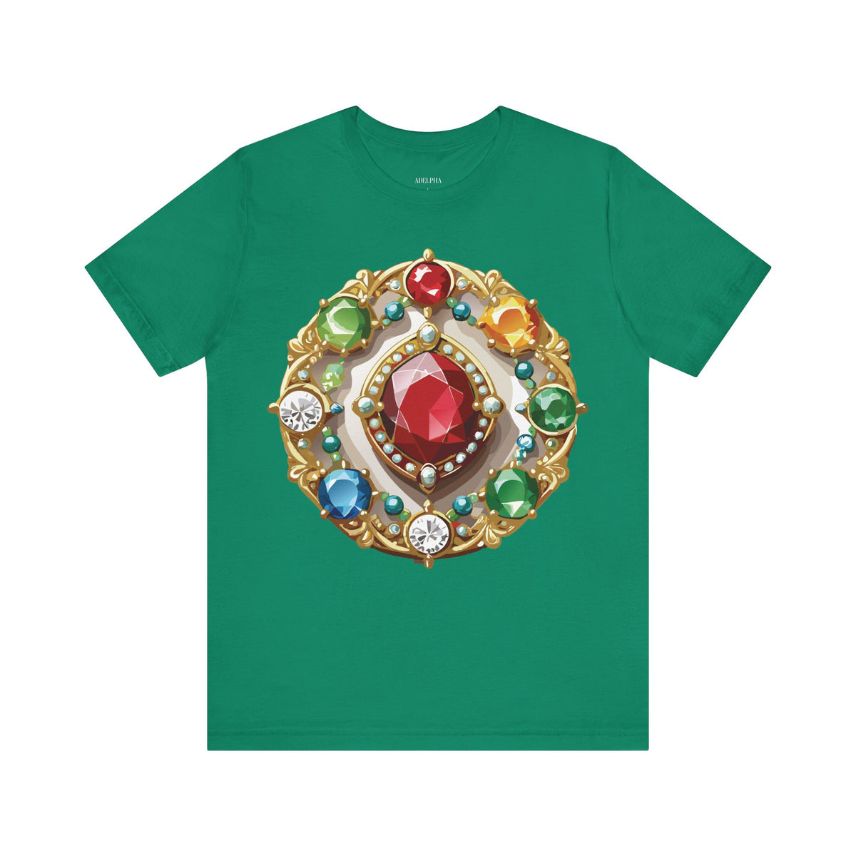 Jewelry Graphic Unisex Cotton Bella+Canvas Tee with Gemstones Art Design m47
