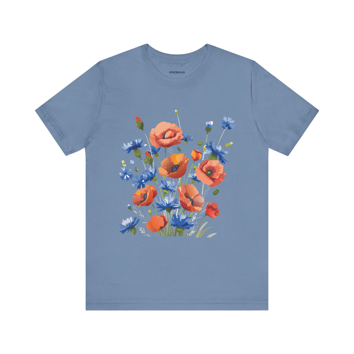 Floral Graphic Unisex Cotton Bella+Canvas Tee with Flowers Design ab8