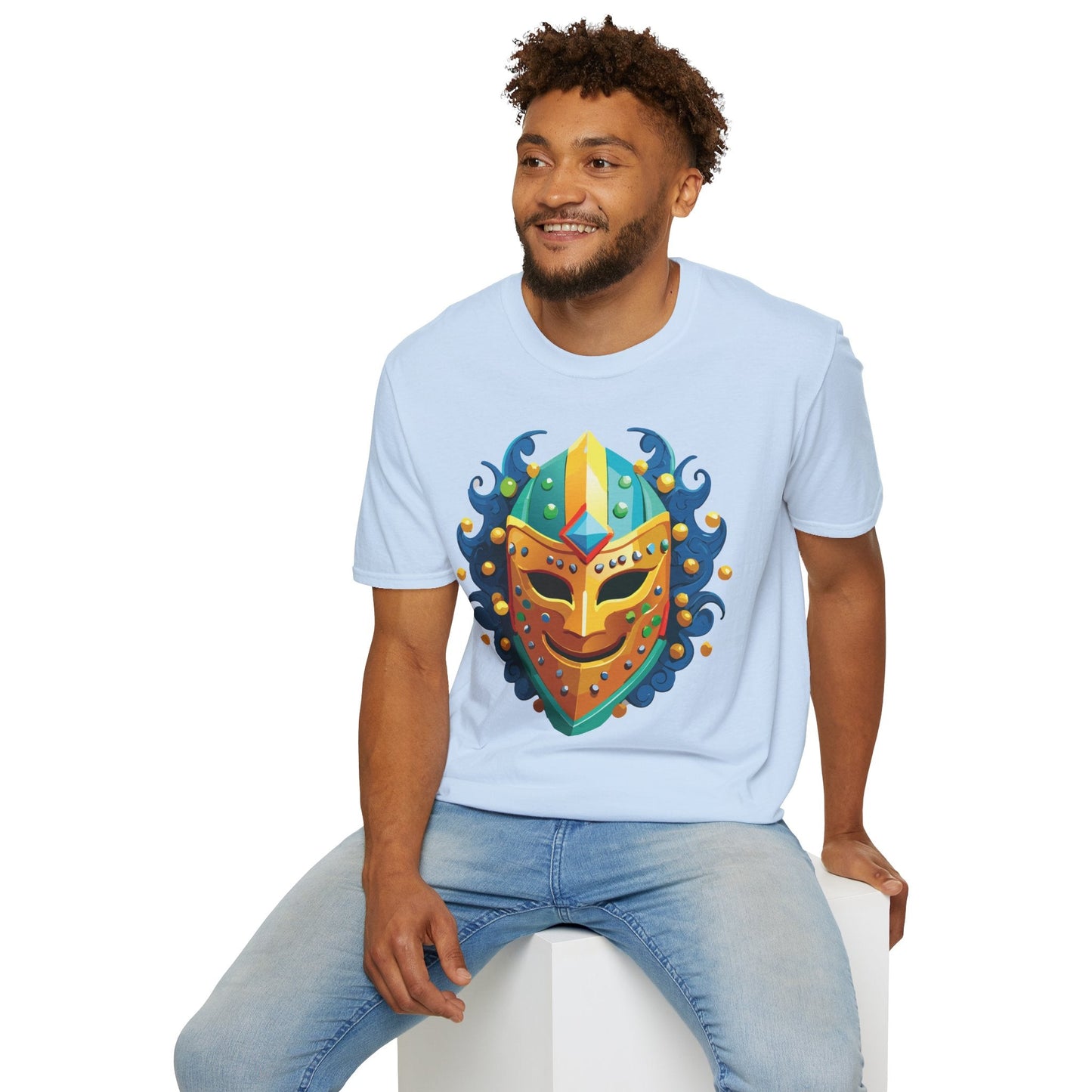 Unisex Mask Tee Shirt Gildan Softstyle 64000 100 Percent Ring Spun Cotton Comfort