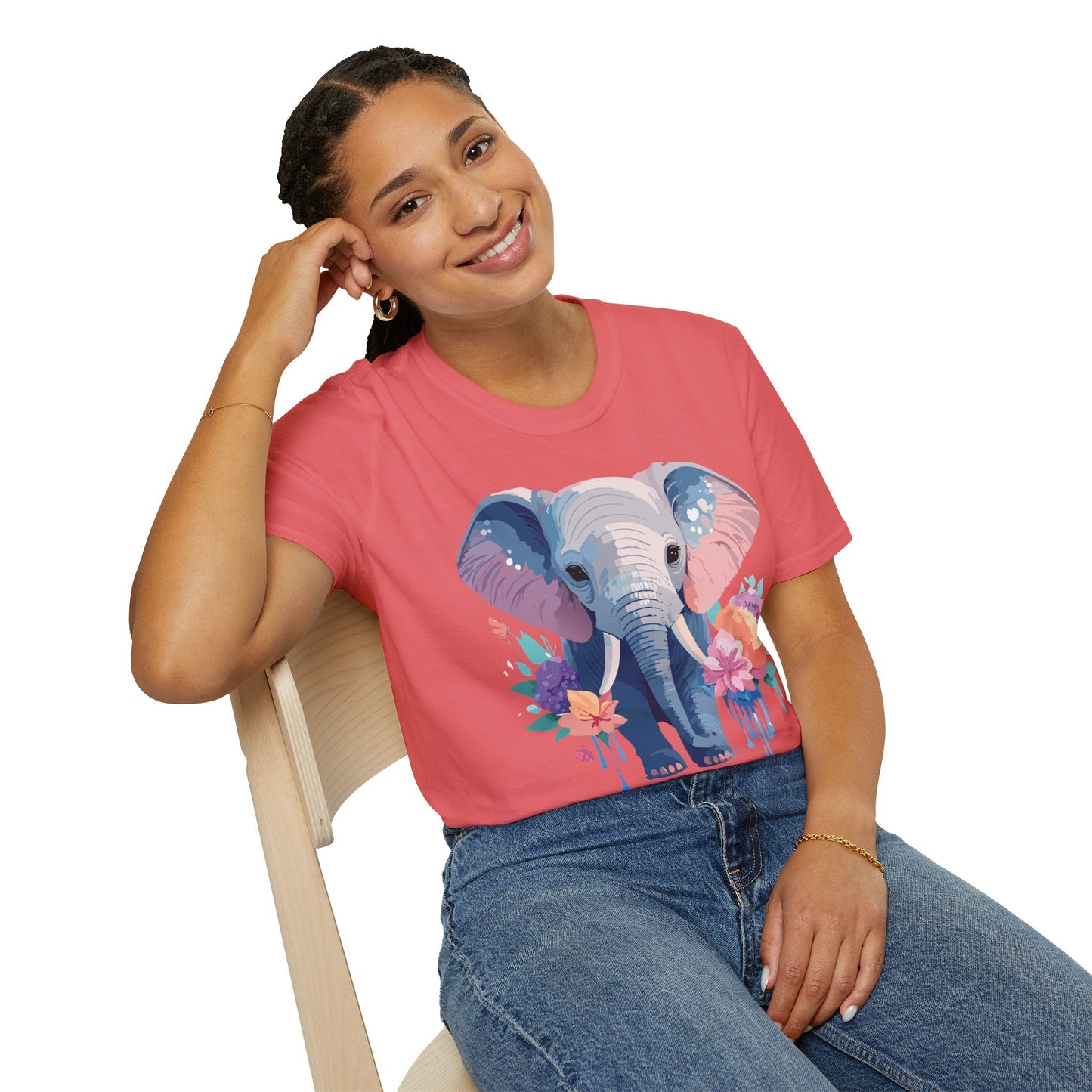 Elephant Graphic T Shirt Unisex Softstyle 64000 Cotton Animals T Shirt For Adults Premium
