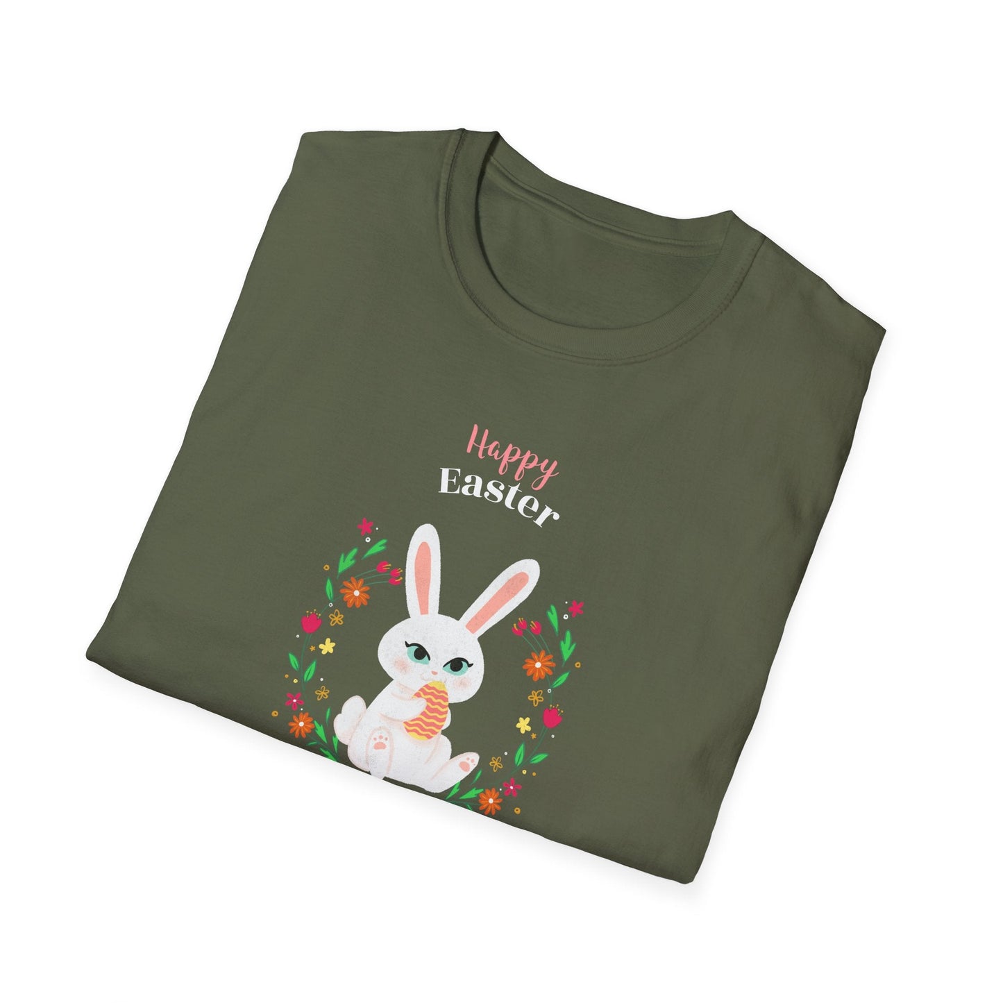 Easter Bunny T Shirt Unisex Gildan Softstyle Tee 100 Percent Ring Spun Cotton Easter Design