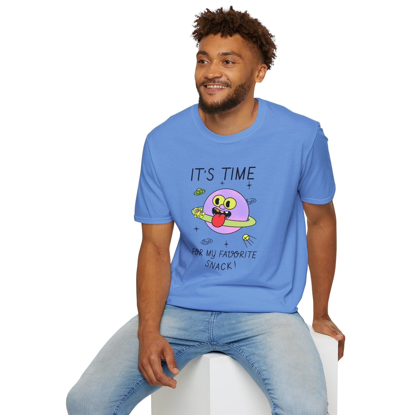 Snack Time Alien TShirt Time For My Favorite Snack Unisex Cotton Cute Space Graphic Tee