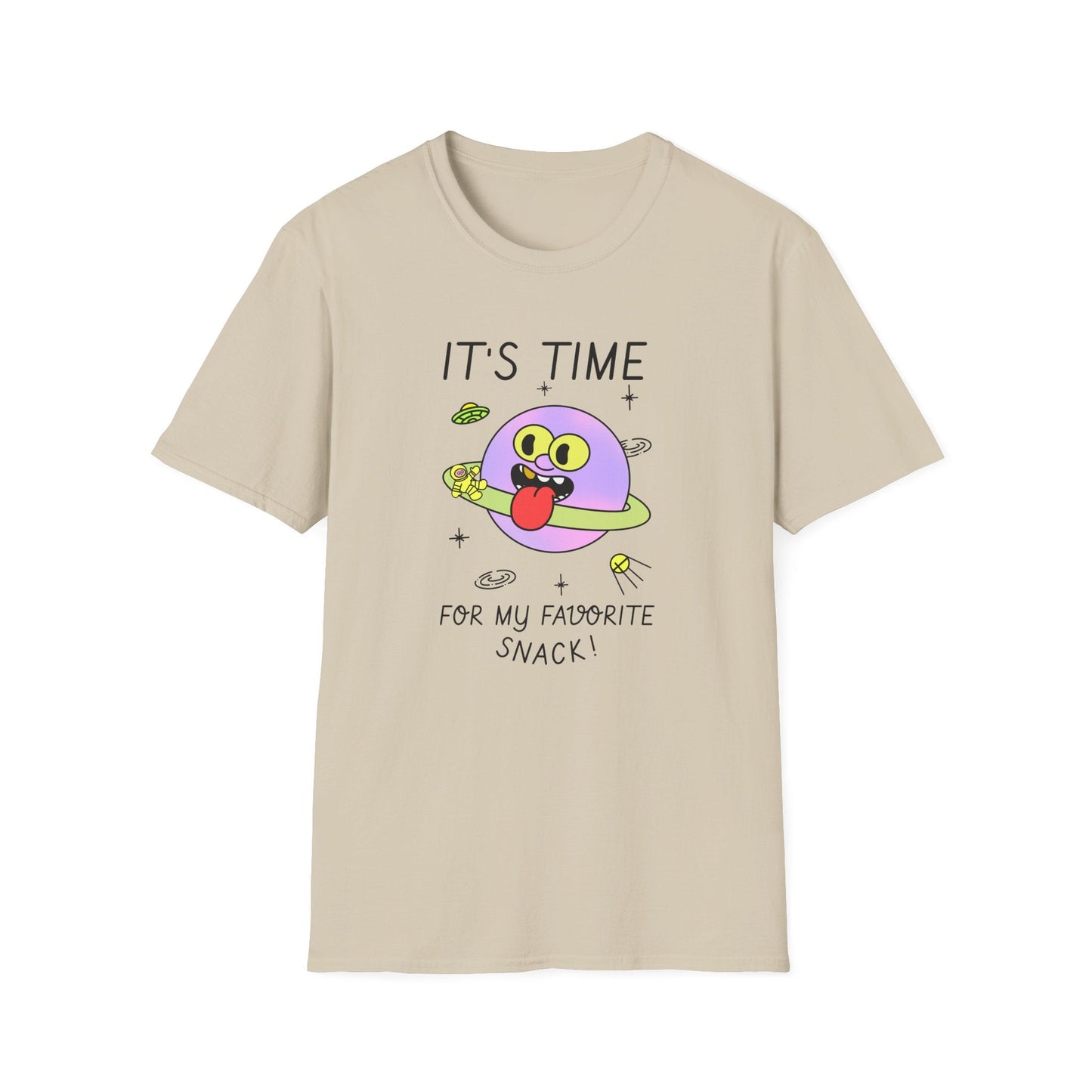 Snack Time Alien TShirt Time For My Favorite Snack Unisex Cotton Cute Space Graphic Tee