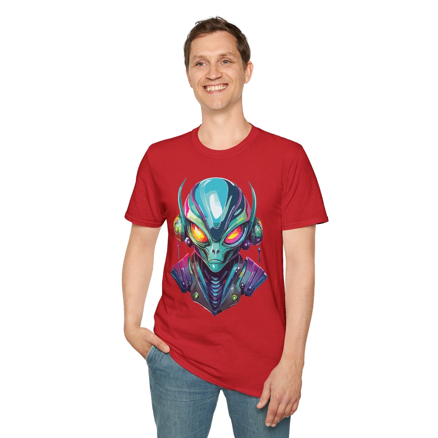 Alien Graphic Unisex Cotton Softstyle UFO Artwork Tee 1
