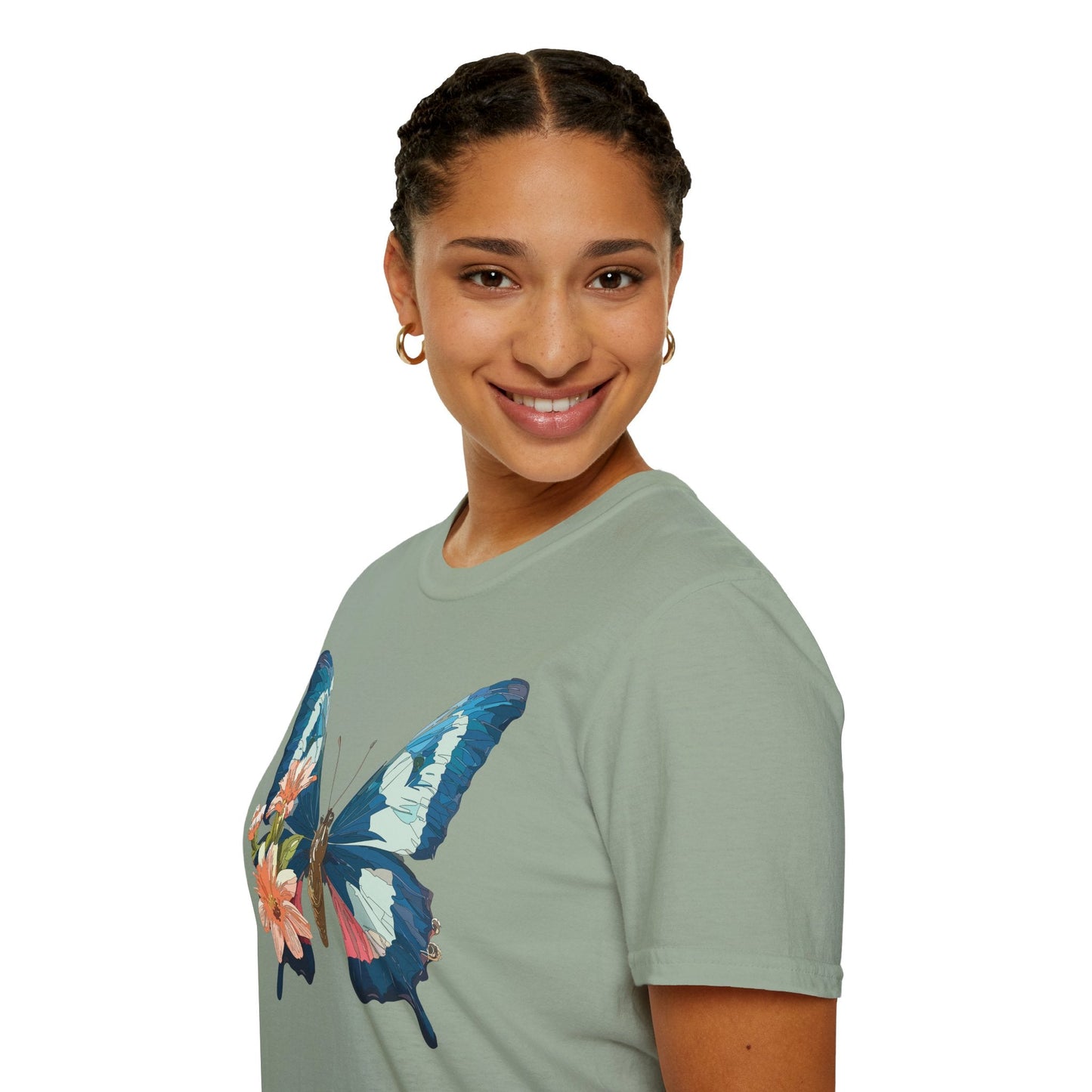 Butterfly Themed Unisex T Shirt Monarch Design Softstyle 64000 100 Cotton Tee For Everyday Comfort